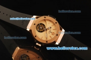 Hublot Big Bang Swiss Tourbillon Automatic Movement Rose Gold Case and Bezel with Black Rubber Strap