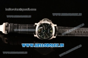 Panerai Luminor Chrono PAM310 Swiss Valjoux 7750-SHG Automatic Steel Case with Green Markers and Black Dial