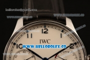 IWC Portuguese Automatic Clone IWC 52010 Automatic Steel Case with White Dial and Black Leather Strap - (AAAF)