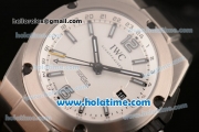 IWC Ingenieur Dual Time Swiss Valjoux 7750 Automatic Titanium Case with White Dial and Stick/Numeral Markers 1:1 Original