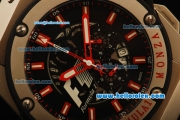 Hublot Formula 1 Monza Chronograph Miyota Quartz Movement Steel Case with Black Dial and Red Stick Markers