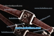 Tag Heuer Monaco Chronograph Quartz Steel Case with Brown Dial and Brown Leather Strap