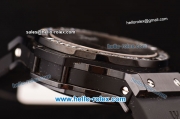 Hublot Aero Bang Swiss Valjoux 7750-DD Automatic Ceramic Case with Diamond Bezel and Black Rubber Strap