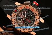 Richard Mille RM032 Chrono Swiss Valjoux 7750 Automatic Rose Gold Case with Skeleton Dial and White Markers