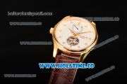 Patek Philippe Calatrava Tourbillon Swiss ETA 2824 Automatic Yellow Gold Case with Diamonds Markers and White Dial