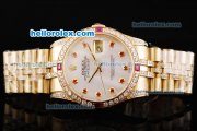 Rolex Datejust Automatic Movement Golden Case with White MOP Dial and Pink Diamond Markers