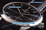 Breitling Transocean Asia 2892 Automatic Steel Case with Black Dial and Black Leather Strap