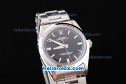 Rolex Milgauss Oyster Perpetual Swiss ETA 2836 Automatic Movement Silver Case with Black Dial and SS Strap