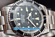 Rolex Submariner Vintage Asia 2813 Automatic Steel Case with Black Dial Yellow Dots Markers and Steel Bracelet