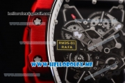 Richard Mille RM 35-01 RAFA Miyota 9015 Automatic PVD Case with Skeleton Dial and White Rubber Strap Dot Markers