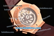 Hublot Big Bang Chrono Swiss Valjoux 7750 Automatic Rose Gold Case with Ceramic Bezel and Carbon Fiber Dial - 1:1 Original(H)