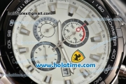 Ferrari Rattrapante Chrono Miyota OS10 Quartz Steel Case with PVD Bezel White Dial and Stick Markers