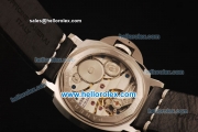 Panerai Luminor Marina Pam 113 Asia 6497 Manual Winding Steel Case with Beige Dial and Black Leather Strap