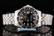 Rolex GMT Master Oyster Perpetual Automatic Movement ETA Case with Black Bezel-Yellow Markers and Black Dial