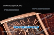 Cartier Tank MC Asia ST16 Automatic Rose Gold Case with Brown Dial and Roman Numeral Markers - ETA Coating