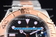 Rolex Yacht-Master 40 Clone Rolex 3135 Automatic Two Tone Case/Bracelet with Black Dial and Rose Gold Bezel (BP)