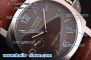 Panerai Luminor Marina 1950 3 Days PAM 00351 Swiss Valjoux 7750 Automatic Movement Titanium Case with Brown Dial