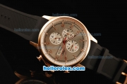IWC Portuguese Yacht Club Automatic Movement Rose Gold Case with Rose Gold Markers and Black Rubber Strap