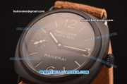 Panerai Radiomir Black Seal PAM00292 Swiss ETA 6497 Manual Winding Ceramic Case with Black Dial and Brown Leather Strap - 1:1 Original