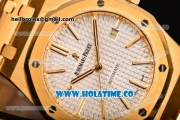 Audemars Piguet Royal Oak 41MM Miyota 9015 Automatic Full Yellow Gold with White Dial and Stick Markers (BP)