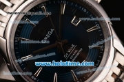 Omega De Ville Hour Vision Swiss ETA 2836 Automatic Steel Case and Strap with Blue Dial