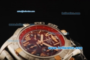 Breitling Chronomat B01 Chronograph Swiss Valjoux 7750 Automatic Movement Full Steel with Red Dial and Rose Gold Markers