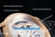 Audemars Piguet Millenary Miyota 9015 Automatic Rose Gold Case White Dial With Roman Numeral Markers Black Leather Strap