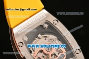 Richard Mille RM007 Miyota 6T51 Automatic Steel Case with Diamonds Dial and Yellow Rubber Strap