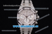 Audemars Piguet Royal Oak Chronograph Swiss Valjoux 7750 Automatic Steel/Diamonds Case with Diamonds Dial and Stick Markers Diamonds Bezel (EF)