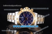 Rolex Daytona Clone Rolex 4130 Automatic Two Tone Case/Bracelet with Blue Dial and Arabic Numeral Markers (EF)