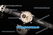 Vacheron Constantin Patrimony Swiss Tourbillon Manual Winding Steel Case with White Dial Black Alligator Strap and Stick Markers