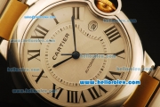 Cartier Ballon Bleu De Automatic Steel Case with White Dial and Two Tone Strap