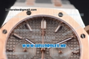 Audemars Piguet Royal Oak Miyota Quartz Two Tone Case/Bracelet with Grey Dial and Stick Markers