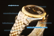 Rolex Datejust II Swiss ETA 2836 Automatic Full Steel with Yellow Gold Bezel and Black Dial-Yellow Gold Hands