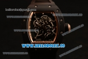 Richard Mille RM 055 Bubba Watson Miyota 9015 Automatic Ceramic Case with Ceramic Bezel Black Rubber Strap and Black Dial