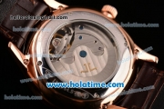 Jaeger-LECoultre Master RL10 Automatic Rose Gold Case with Brown Leather Strap and White Dial