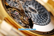 Rolex Daytona Swiss Valjoux 7750 Chronograph Movement Full Gold with Black Subdials and White Stick Marker