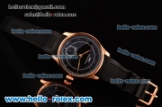 IWC Portuguese Vintage Asia 6497 Manual Winding Rose Gold Case with Black Dial and Stick/Numeral Markers