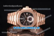Patek Philippe Nautilus Clone PP 315 Automatic Rose Gold Case/Bracelet with Black Dial and Stick/Arabic Numeral Markers (BP)
