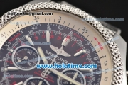 Breitling For Bentley Asia Valjoux 7750 Automatic Movement White Bezel with Brown Dial and SS Strap