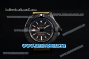 Breitling Avenger Seawolf II 75 Anniversary Army Air Swiss ETA 2836 Automatic PVD Case with Black Dial and Army Green Leather Strap Stick Markers (H) - 1:1 Original