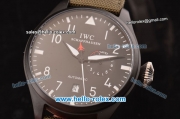 IWC Big Pilot ST22 Automatic PVD Case with Black Dial and Green Leather Strap