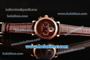 Vacheron Constantin Patrimony Chrono Miyota OS20 Quartz Rose Gold Case with Brown Dial and Roman Numeral Markers