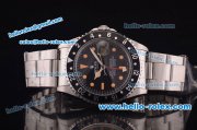 Rolex GMT Master Vintage Swiss ETA 2836 Automatic Full Steel With Black Bezel and Black Dial-Yellow Punctate Markers