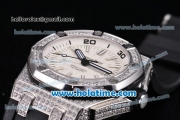 Audemars Piguet Royal Oak Offshore Diver Asia 4813 Automatic Steel/Diamonds Case with White Dial and Stick Markers