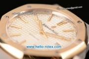 Audemars Piguet Royal Oak Swiss ETA 2824 Automatic Two Tone Case with Two Tone Strap and White Grid Dial - 1:1 Original