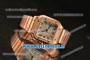 Cartier Santos De Cartier Rose Gold Miyota 9015 Auto With Diamonds Bezel WJSA0009