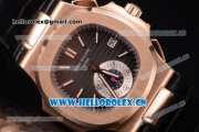 Patek Philippe Nautilus Clone PP 315 Automatic Rose Gold Case with Black Dial and Black Leather Strap (BP)