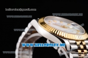 Rolex Datejust II Asia 2813 Automatic Two Tone Case/Bracelet with White Dial and Diamonds Markers (BP)