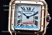 Cartier Santos 100 Japanese Miyota Quartz Rose Gold Case with White Dial Roman Numberal Markers and Rose Gold Bracelet